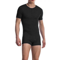 a hot man in black Unlocked Desire Zipper Romper - pridevoyageshop.com - men's pajamas, men's loungewear, men's sleepwear