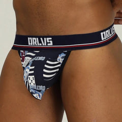 black ORLVS Pattern Pouch Jockstraps - pridevoyageshop.com - gay men’s underwear and swimwear