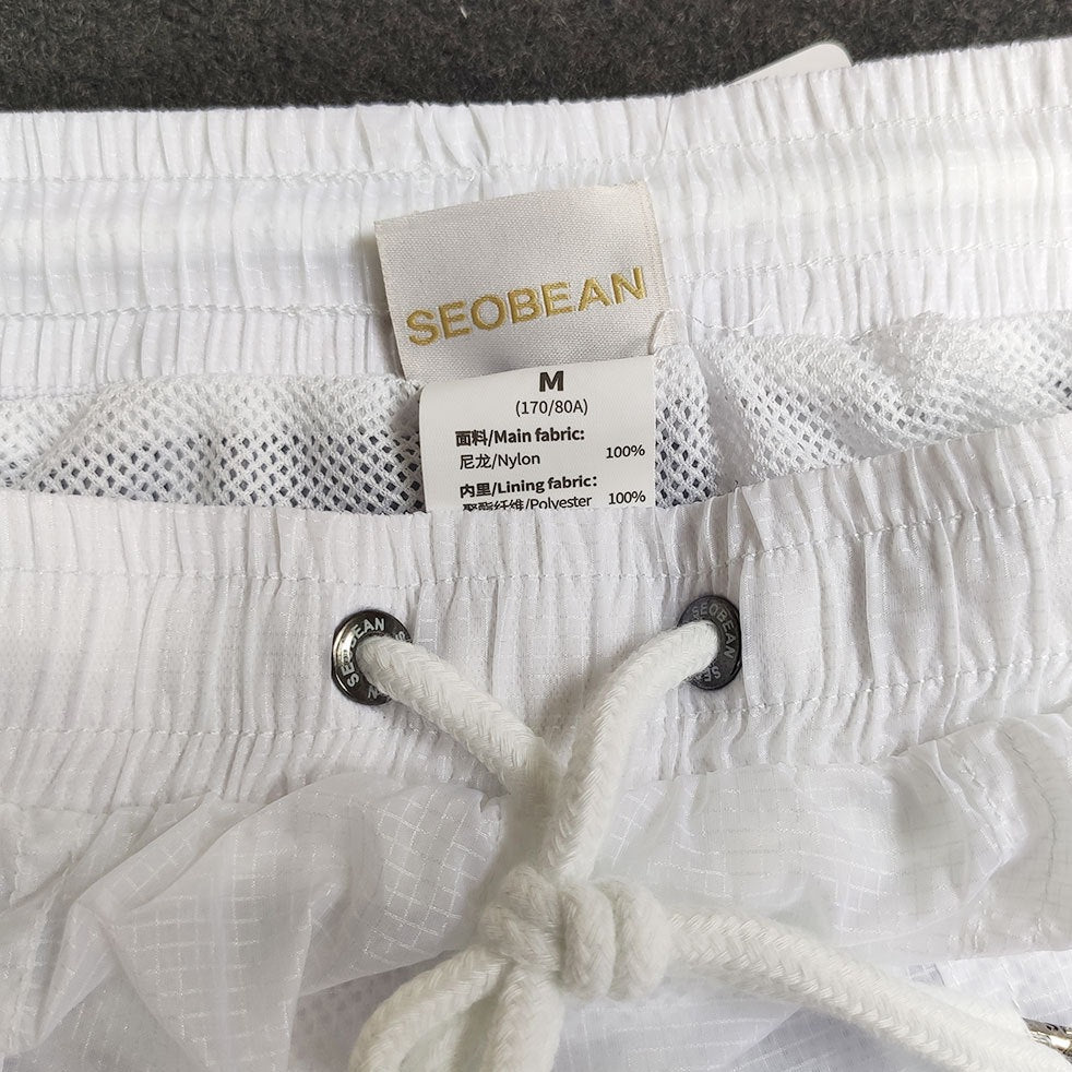 details of white Gay Swimwear & Beachwear | Men's Transparent Swim Trunks - pridevoyageshop.com - gay men’s underwear and swimwear
