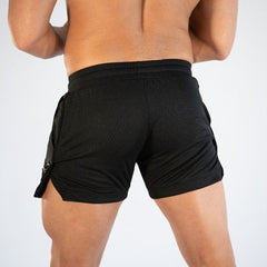 sexy gay man in black Gay Shorts | Men's Gym Training Shorts - Men's Activewear, gym short, sport shorts, running shorts- pridevoyageshop.com