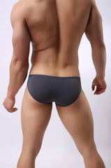 a hot gay man in Dark grey Brave Person Side Buckle Briefs - pridevoyageshop.com - gay men’s underwear and swimwear