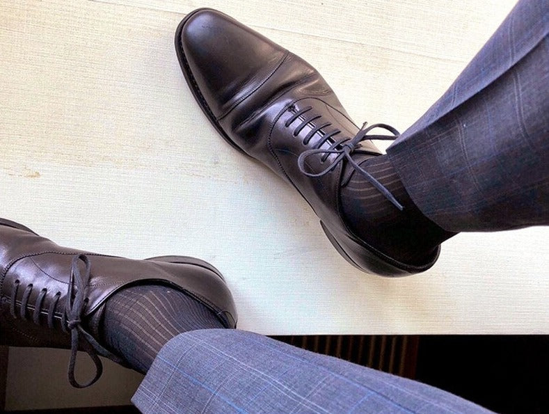 navy blue Sheer OTC Socks: Best Men's Sheer Dress Socks for the Sexy Gay Man- pridevoyageshop.com - gay men’s harness, lingerie and fetish wear