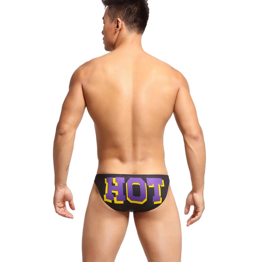 a hot gay man in black Bottom's Hot Skinny Boxer Briefs - pridevoyageshop.com - gay men’s underwear and swimwear