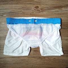 details of Gay Shorts | Men's Rainbow Gym Shorts - Men's Activewear, gym short, running shorts- pridevoyageshop.com