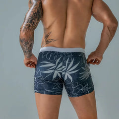 a hot gay man in blue Wild Island Flirt Swim Trunks - pridevoyageshop.com - gay men’s underwear and swimwear