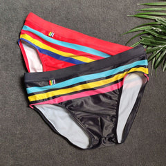 Vibrant Stripes Swim Briefs