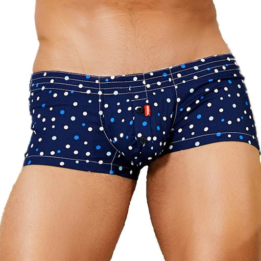 dark blue SEOBEAN Tight Polka Dot Boxers | Gay Underwear- pridevoyageshop.com - gay men’s underwear and swimwear