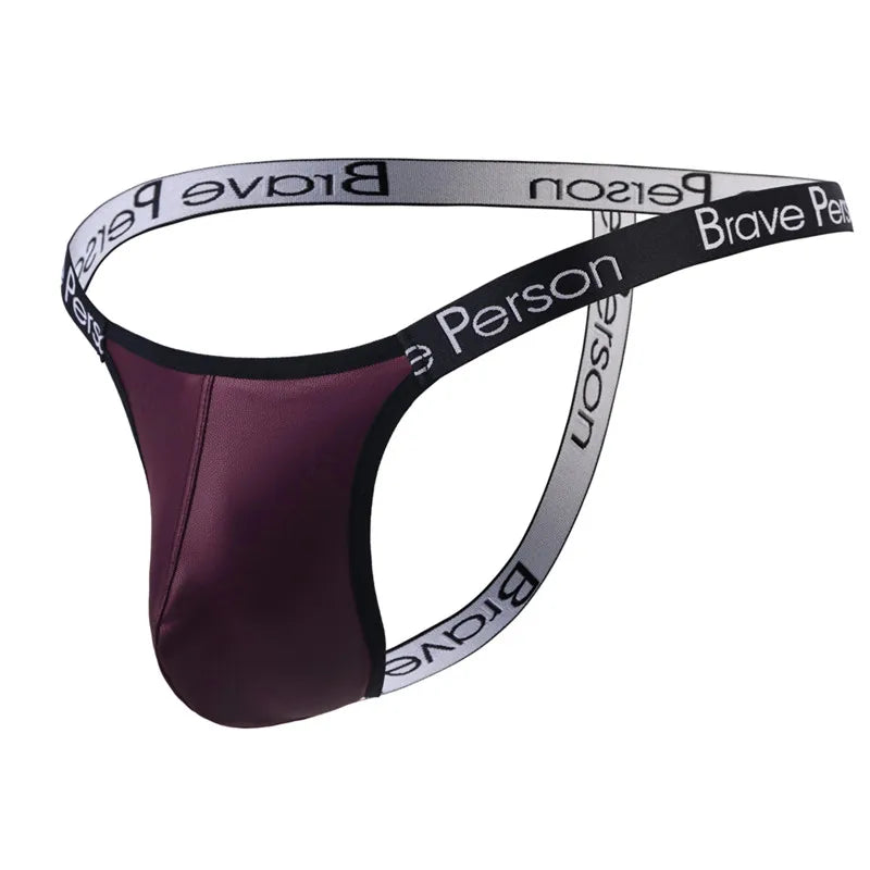 Men’s Folsom Night PU Leather Swim Bikini Thong