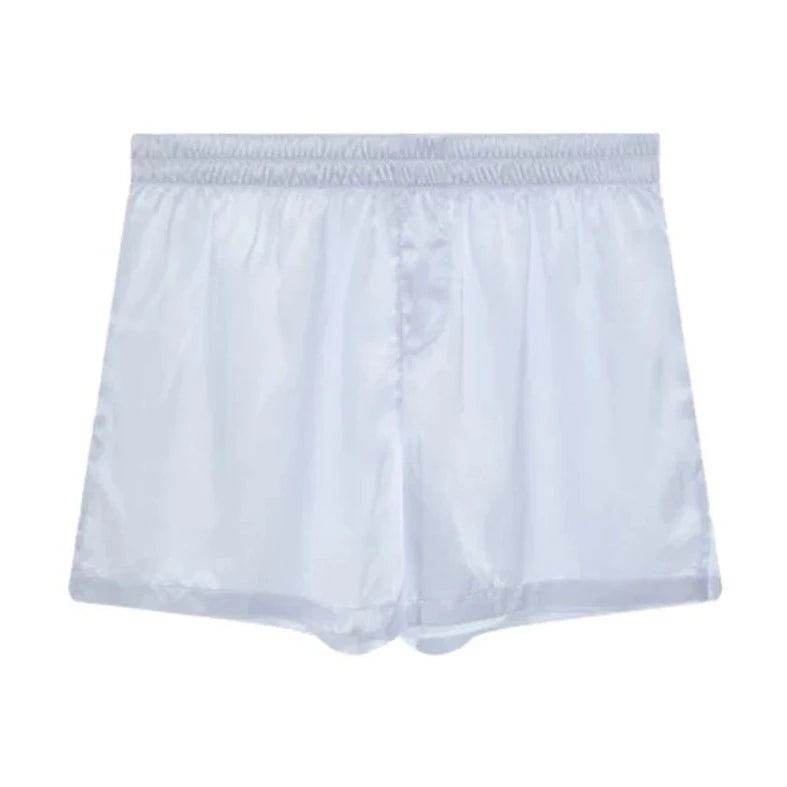 white Men's Ice Silk Lounge Shorts - pridevoyageshop.com - gay men’s underwear and swimwear