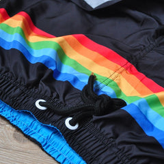 details of Gay Shorts | Men's Rainbow Gym Shorts - Men's Activewear, gym short, running shorts- pridevoyageshop.com