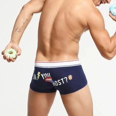 a sexy gay man in navy SEOBEAN "Can You Host" Boxer Briefs - pridevoyageshop.com - gay men’s underwear and swimwear