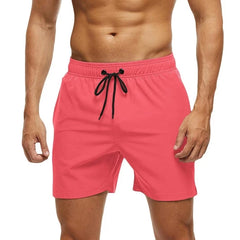 a hot gay man in pink Solid Color Pocketed Board Shorts - pridevoyageshop.com - gay men’s underwear and swimwear