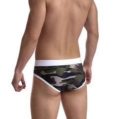 a hot gay man in white Jockmail Men's Mesh Camo Briefs - pridevoyageshop.com - gay men’s underwear and swimwear
