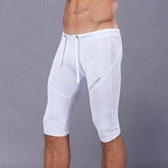 sexy gay man in white Gay Leggings | Men's Sexy 3/4 Compression Sport Leggings - pridevoyageshop.com - gay men’s underwear and activewear