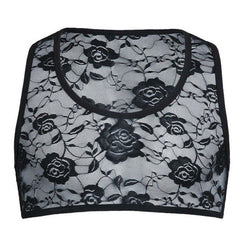 black Men's Erotic Floral Lace Crop Tops | Gay Crop Tops & lingerie - pridevoyageshop.com - gay crop tops, gay casual clothes and gay clothes store