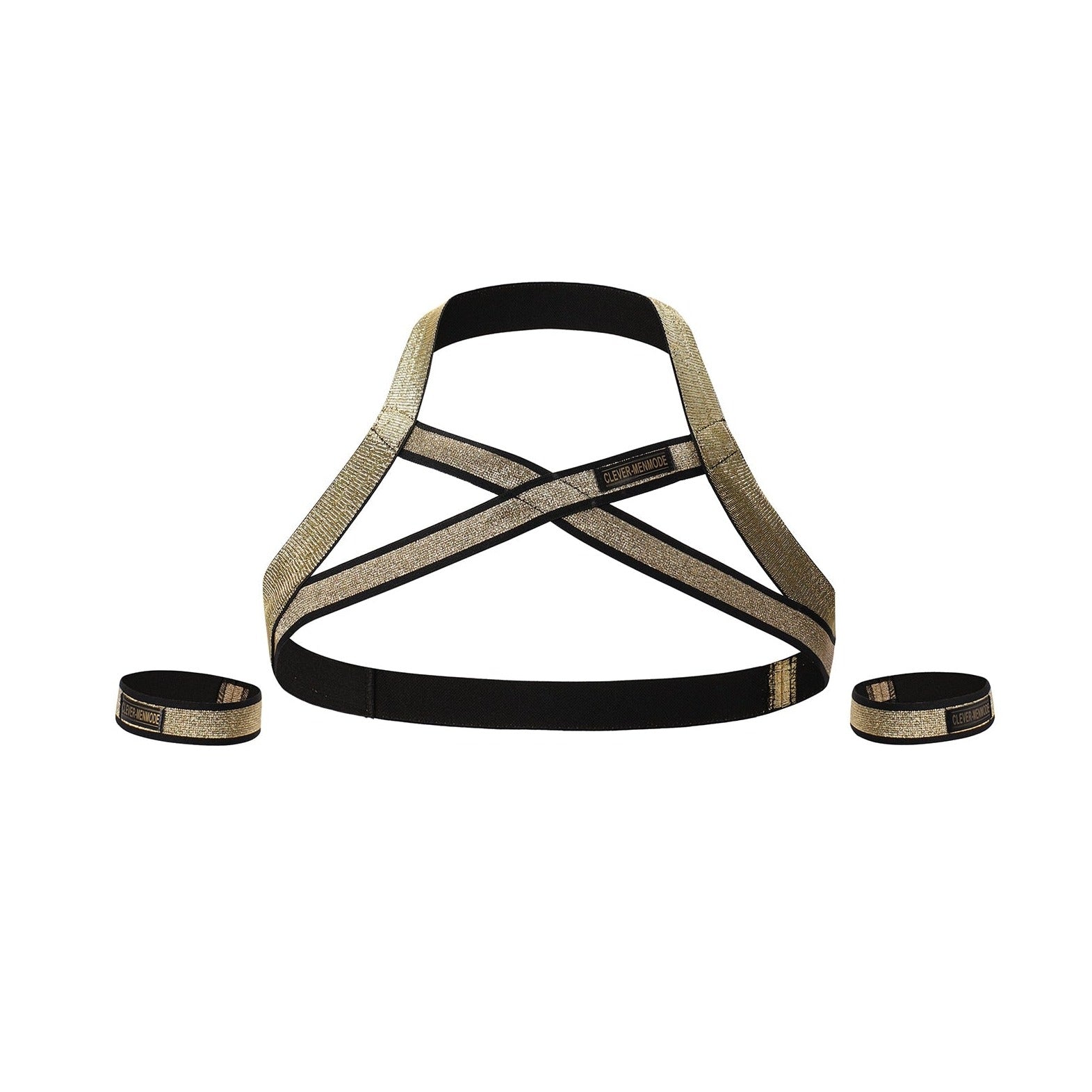 Golden Pride Elastic Harness: Hot Night Club Wear for Guys- pridevoyageshop.com - gay men’s harness, lingerie and fetish wear