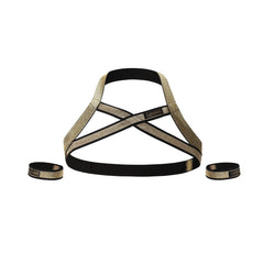 Golden Pride Elastic Harness: Hot Night Club Wear for Guys- pridevoyageshop.com - gay men’s harness, lingerie and fetish wear