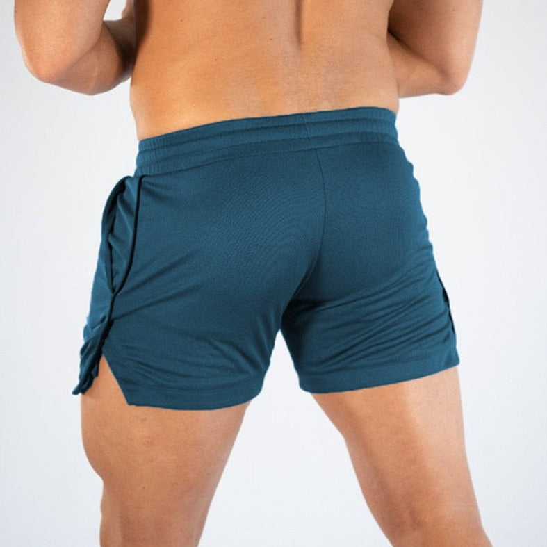 sexy gay man in Purplish blue Gay Shorts | Men's Gym Training Shorts - Men's Activewear, gym short, sport shorts, running shorts- pridevoyageshop.com