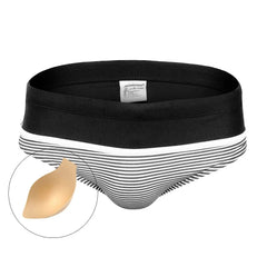 black Men's Sailor Stripe Swim Briefs - pridevoyageshop.com - gay men’s underwear and swimwear