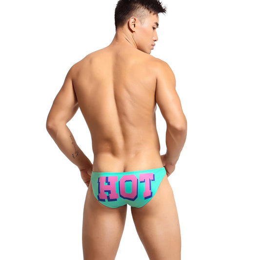 a hot gay man in sky blue Bottom's Hot Skinny Boxer Briefs - pridevoyageshop.com - gay men’s underwear and swimwear
