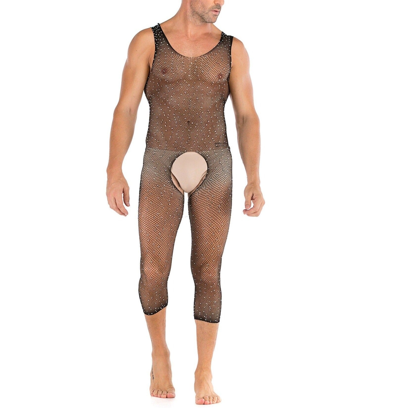 sexy gay man in Erotic Crotchless Baby's Breath Bodystocking | Gay Lingerie - pridevoyageshop.com - gay men’s bodystocking, lingerie, fishnet and fetish wear