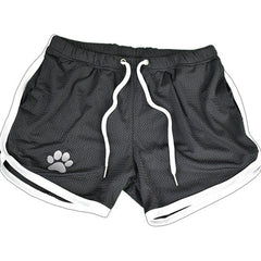 black white Gay Shorts | Gay Bear Paw Gym Shorts - Men's Activewear, gym short, sport shorts, running shorts- pridevoyageshop.com