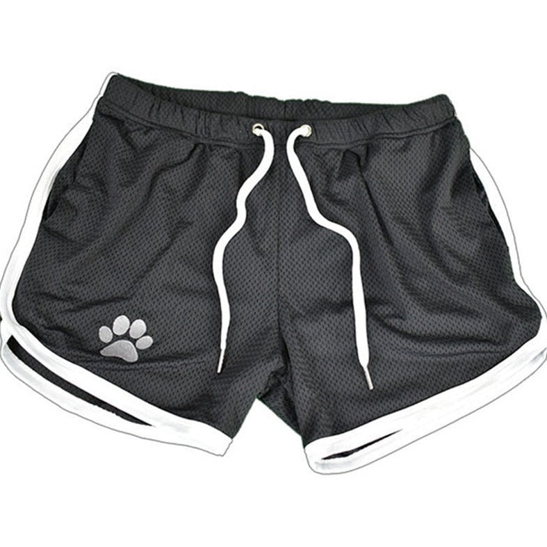 black white Gay Shorts | Gay Bear Paw Gym Shorts - Men's Activewear, gym short, sport shorts, running shorts- pridevoyageshop.com