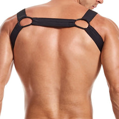 Back Jockmail Elastic Mens Chest Harness: Gay Bodywear- pridevoyageshop.com - gay men’s harness, lingerie and fetish wear