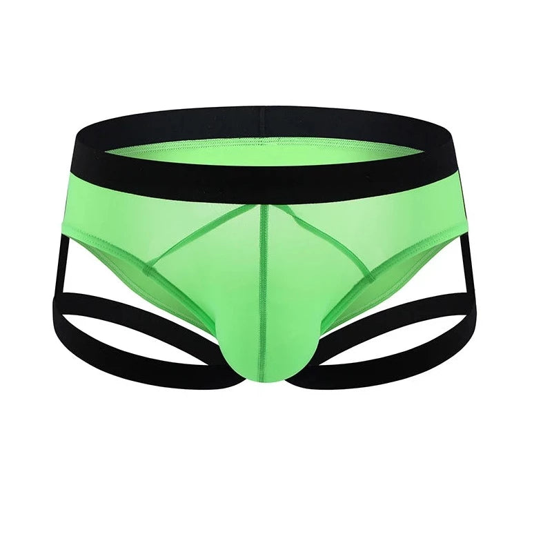 green Gay Men's Bold Garter Briefs - pridevoyageshop.com - gay men’s underwear and swimwear