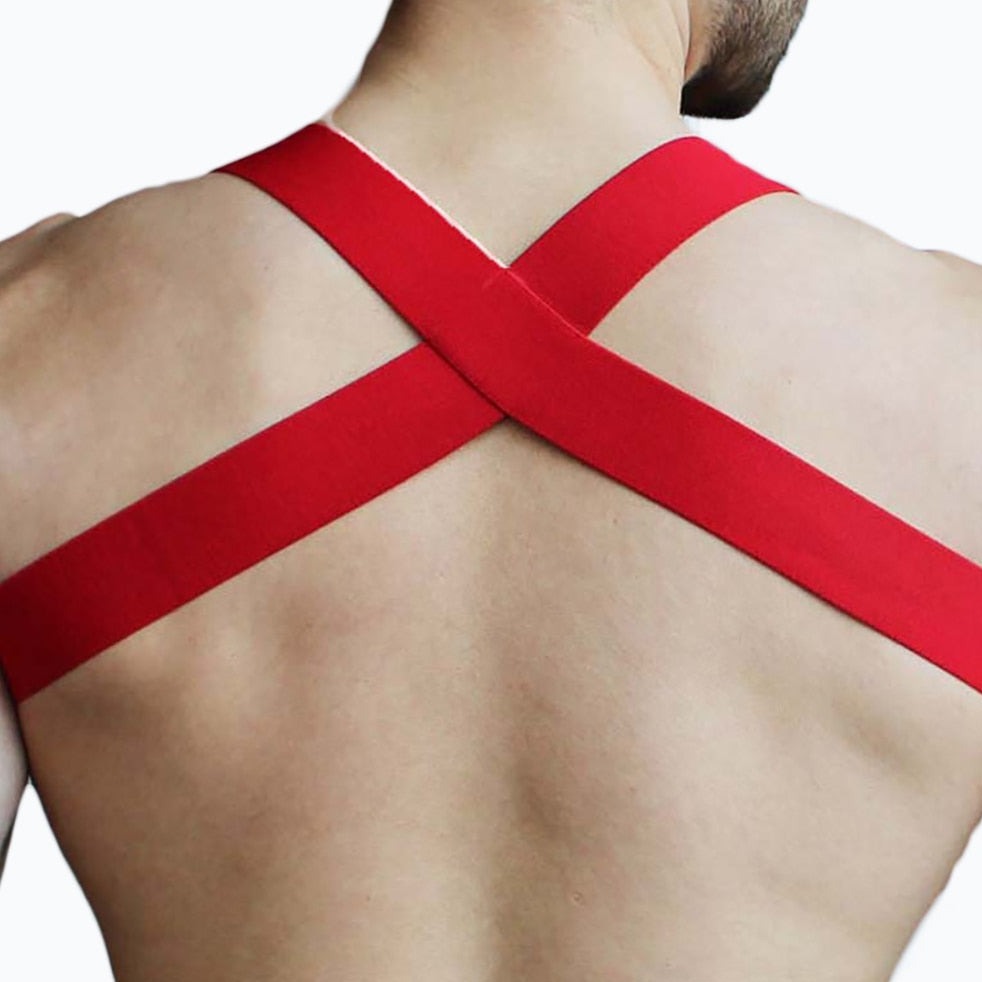 sexy gay man in red Gay Men's Gold Chain Harness | Gay Harness- pridevoyageshop.com - gay men’s harness, lingerie and fetish wear