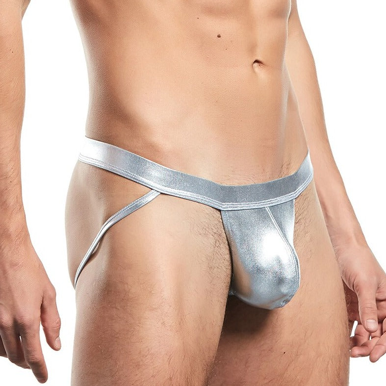 hot man in silver Gay Jockstraps: Metallic Gay Jockstrap & Gay Jock Strap- pridevoyageshop.com - gay men’s underwear and swimwear