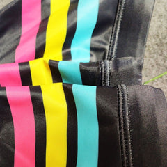 details of black Gay Swimwear | Vibrant Stripes Swim Briefs- pridevoyageshop.com - gay men’s underwear and swimwear