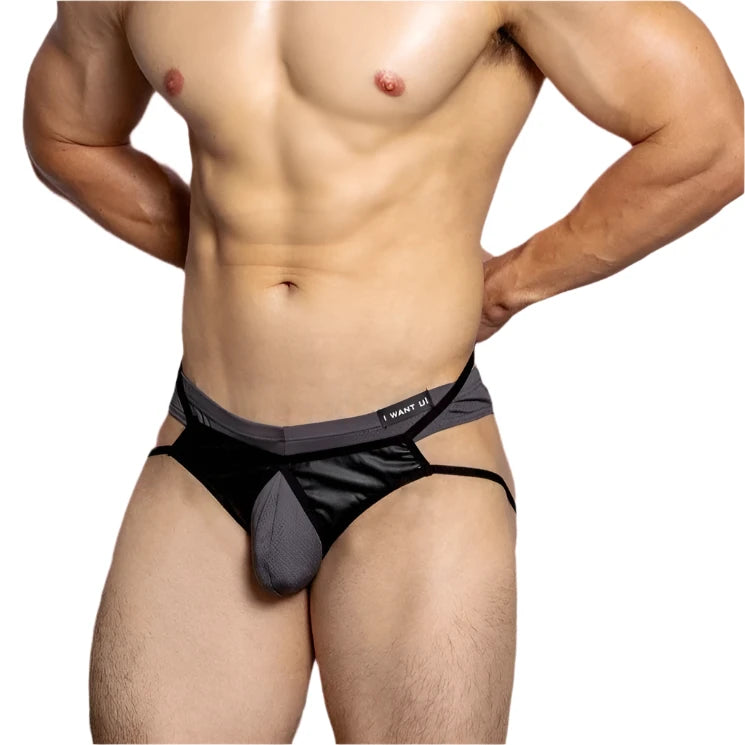 a hot man in dark gray DM Hook-Up Briefs - pridevoyageshop.com - gay men’s thongs, boxers, briefs and jockstraps