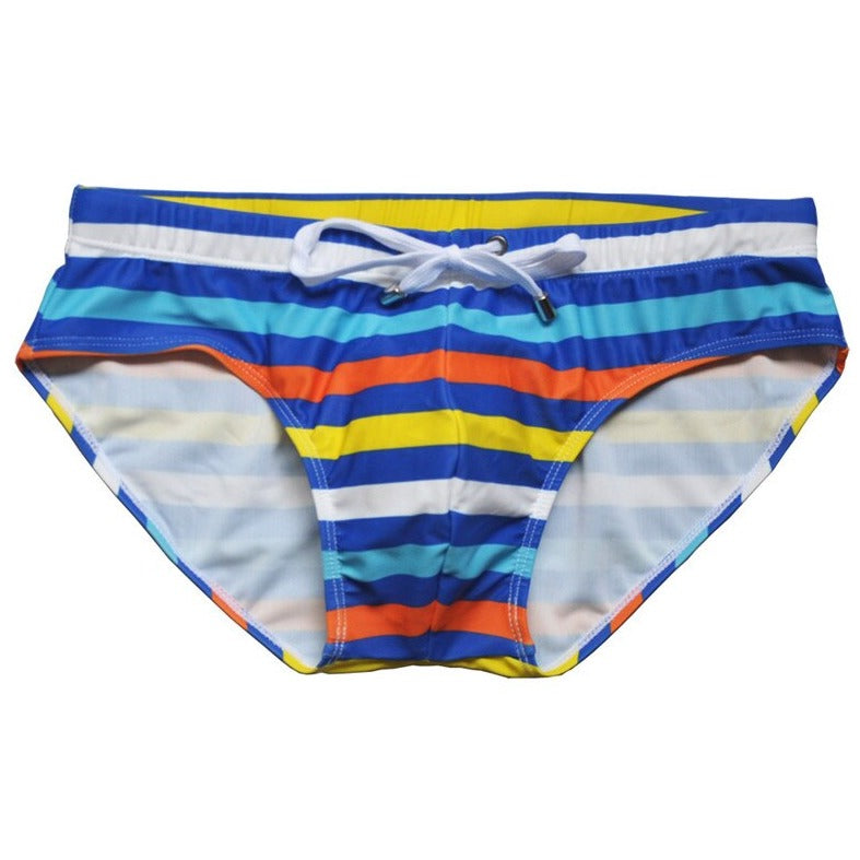 details of Gay Swimwear | Colorful Stripe Swim Briefs- pridevoyageshop.com - gay men’s underwear and swimwear