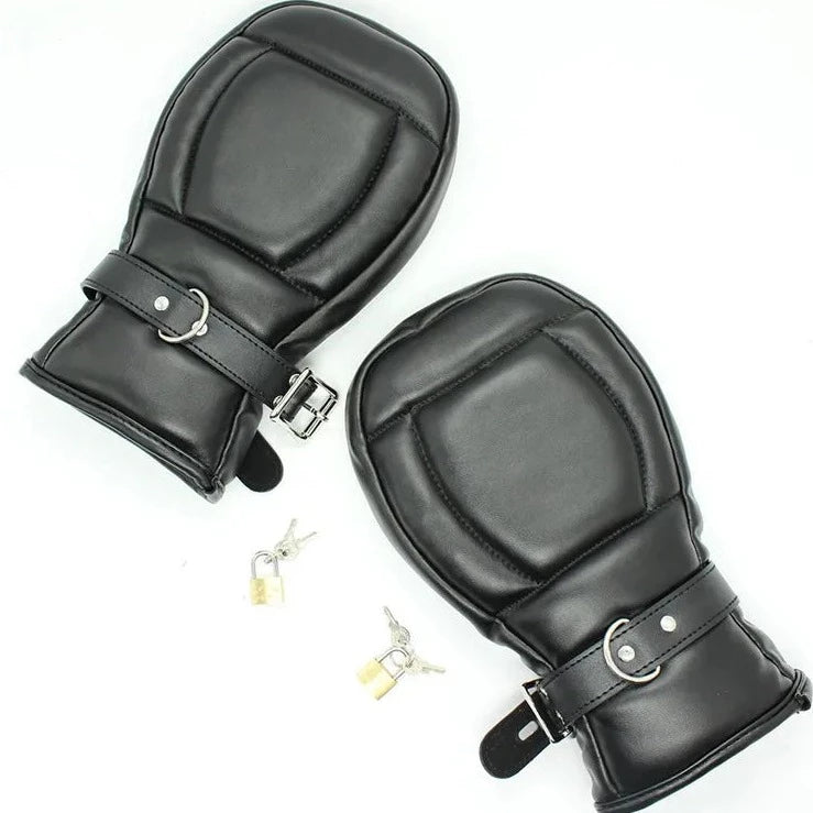 black Padded Puppy Paw Lockable Mitts - pridevoyageshop.com - gay men’s bodystocking, lingerie, fishnet and fetish wear