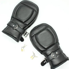 black Padded Puppy Paw Lockable Mitts - pridevoyageshop.com - gay men’s bodystocking, lingerie, fishnet and fetish wear