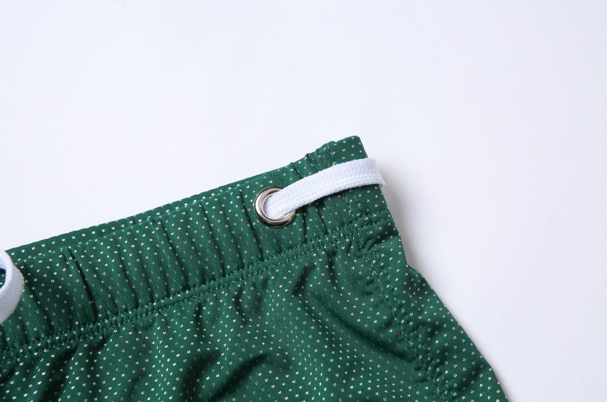 details of green Gay Swimwear & Beachwear | Men's Bowtie Tight Swim Trunks - pridevoyageshop.com - gay men’s underwear and swimwear