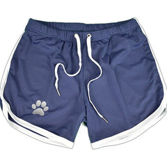 blue white gray white Gay Shorts | Gay Bear Paw Gym Shorts - Men's Activewear, gym short, sport shorts, running shorts- pridevoyageshop.com