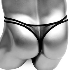 Black Men's Jasmine G-String Thong with Penis Hole - pridevoyageshop.com - gay men’s bodystocking, lingerie, fishnet and fetish wear