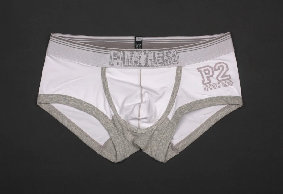 white Pink Hero Square Cut Boxer Briefs - pridevoyageshop.com - gay men’s underwear and swimwear