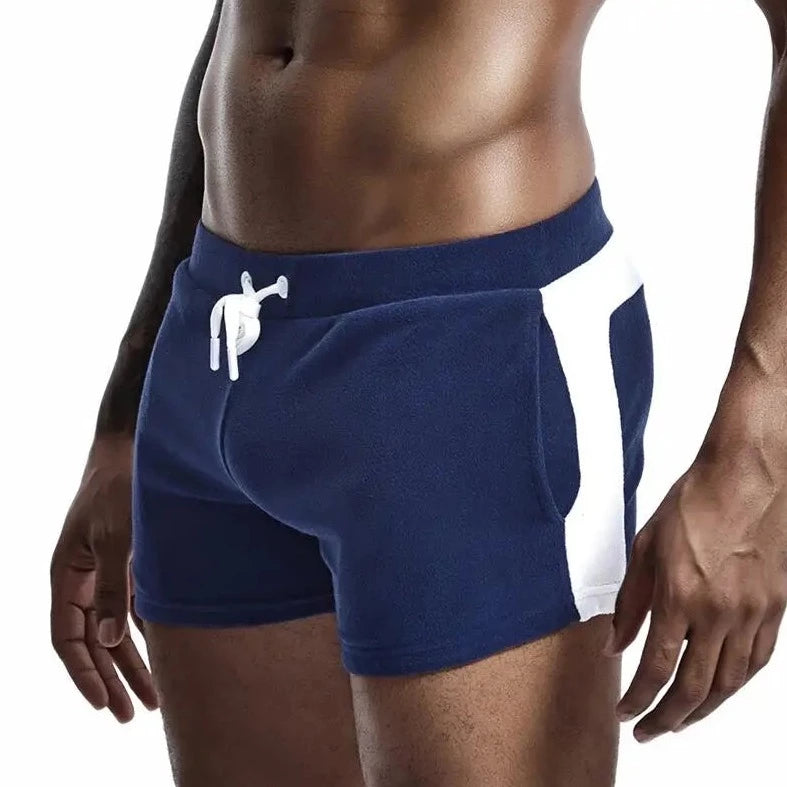 a hot gay man in blue Men's Terry Cloth Basic Shorts - pridevoyageshop.com - gay men’s underwear and swimwear