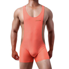 sexy gay man in orange Gay Singlet and Bodysuit | Men's Workout Gym Singlets - Men's Singlets, Bodysuits, Rompers & Jumpsuits - pridevoyageshop.com