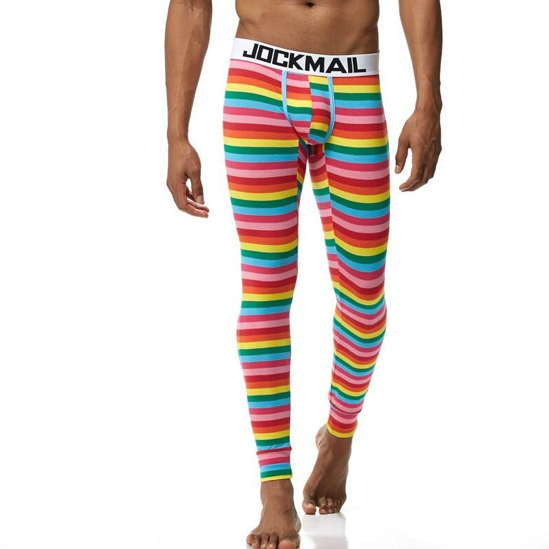 sexy gay man in rainbow Gay Leggings | Men's WFH Thermal Leggings - pridevoyageshop.com - gay men’s underwear and activewear