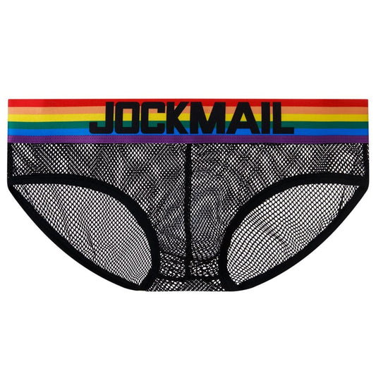 Jockmail Black Mesh Men's Brief Underwear - pridevoyageshop.com - gay men’s underwear and swimwear