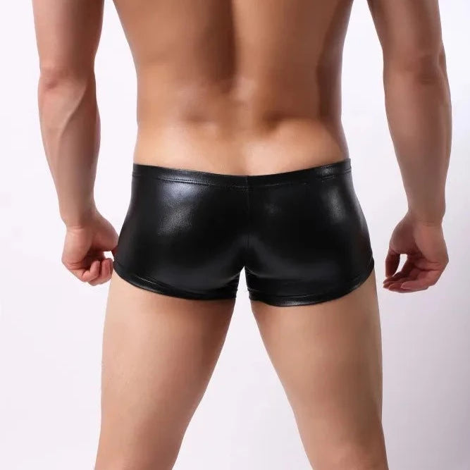 black Gay Men's Metallic Boxer Briefs - pridevoyageshop.com - gay men’s underwear and swimwear