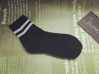 black Vintage Short Sports Socks for Men: Best Choice for Gay White Socks- pridevoyageshop.com - gay men’s harness, lingerie and fetish wear