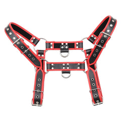 Leather Red Bulldog Chest Harness: Men's Clubwear and Gay Lingerie - pridevoyageshop.com - gay men’s harness, lingerie and fetish wear