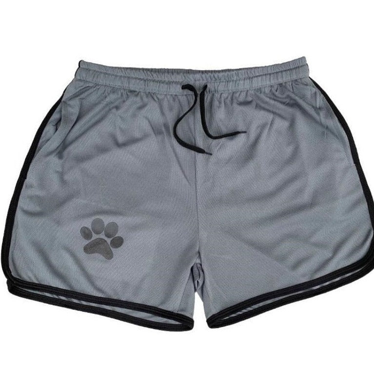 dark gray gray white Gay Shorts | Gay Bear Paw Gym Shorts - Men's Activewear, gym short, sport shorts, running shorts- pridevoyageshop.com