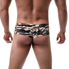 gray Men's Buns Out Camo Square Cut Boxer Briefs 4-Pack - pridevoyageshop.com - gay men’s underwear and swimwear