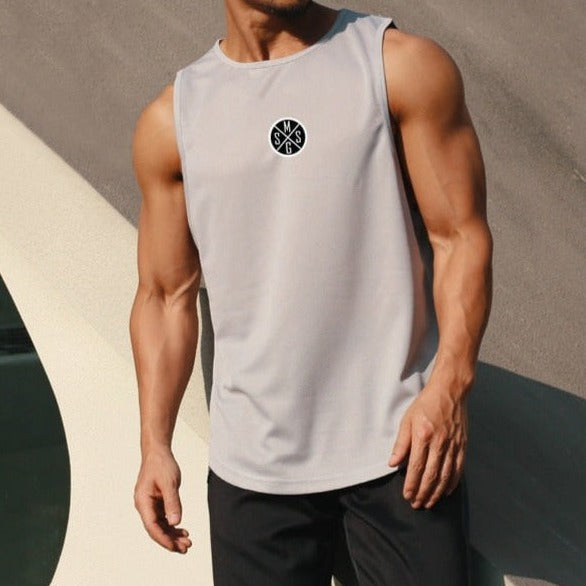 sexy gay man in gray Gay Tops | Mens Bodybuilding Gym Tank Top - pridevoyageshop.com - gay men’s gym tank tops, mesh tank tops and activewear